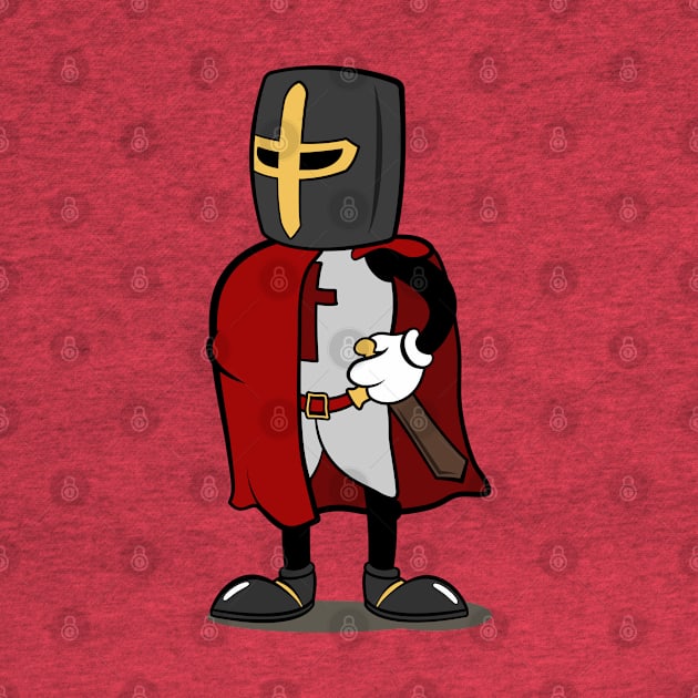 Teutonic Knight Cartoon (Player 2 colors, red) by Koyaanisqatsian